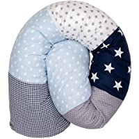 Cojín protector para cuna de ULLENBOOM ®- cojín chichonera en forma de serpiente azul claro azul gris (ideal para…